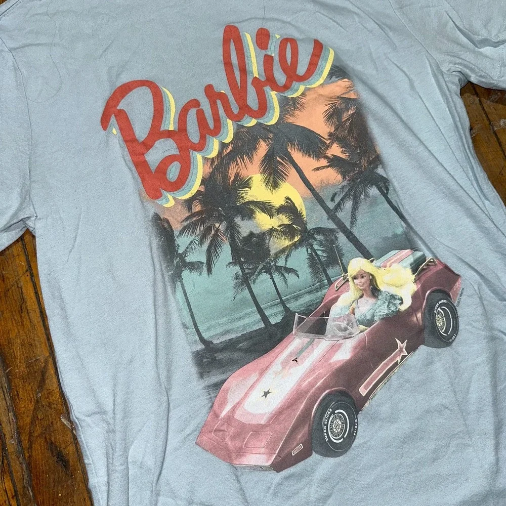 Old Navy T Shirt Girls S Blue Barbie Short Sleeve Crew Neck Pullover Graphic Tee